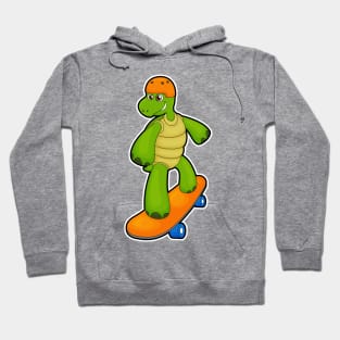 Turtle as Skateboarder with Skateboard & Helmet Hoodie